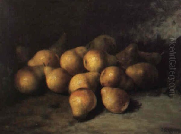 Still Life With Pears Oil Painting by Carducius Plantagenet Ream