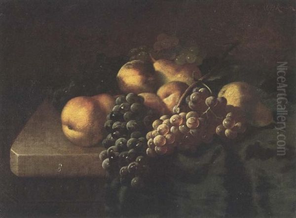 Still Life With Grapes, Peaches And Pears Oil Painting by Carducius Plantagenet Ream