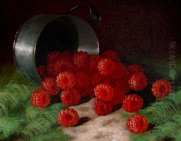 Fresh Raspberries Oil Painting by Morston Constantine Ream