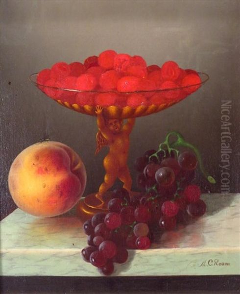 Still Life, Raspberries In Compote With Putto Oil Painting by Morston Constantine Ream