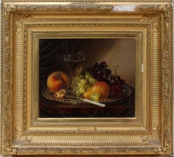 Fruit & Wine Still Life Oil Painting by Morston Constantine Ream