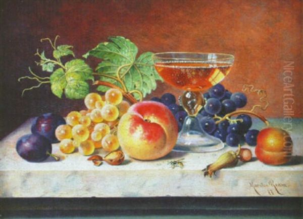 Still Life With Fruit, Glass And Yellow Jacket Oil Painting by Morston Constantine Ream