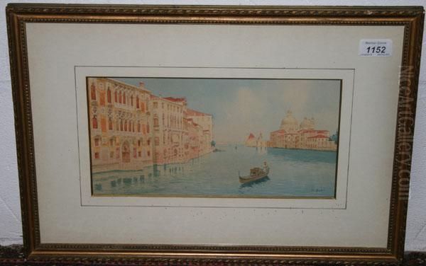 View Of The Grand Canal Oil Painting by A. Boni