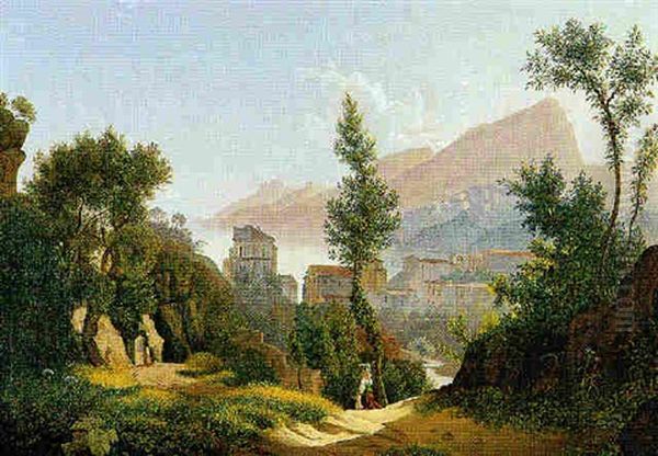 Vietri E Raito Oil Painting by Josef Rebell