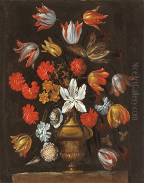 Un Mazzo Di Fiori Oil Painting by Giacomo Recco