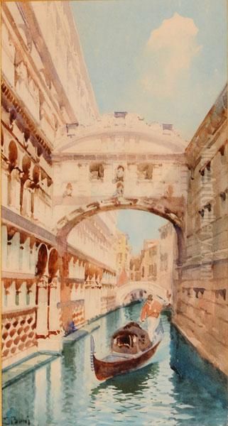 Il Ponte Dei Sospiri Oil Painting by Emilio Boni