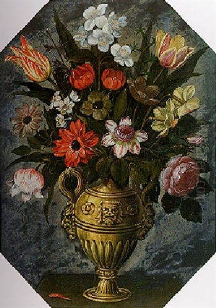 Vase De Fleurs Oil Painting by Giacomo Recco