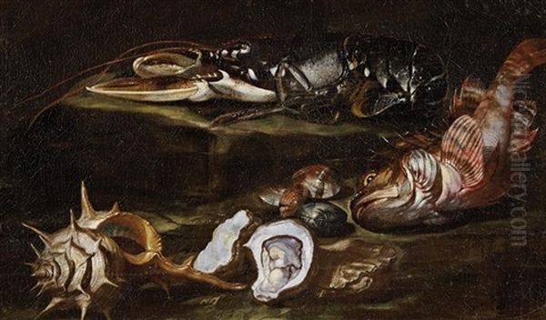 Fischstillleben Oil Painting by Giuseppe Recco