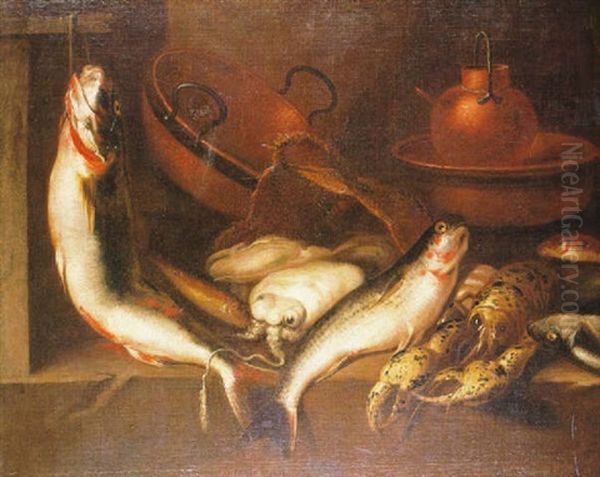 Bodegon De Peces Oil Painting by Giuseppe Recco