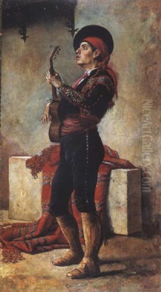 Guitarrista Oil Painting by Enrique Recio Y Gil