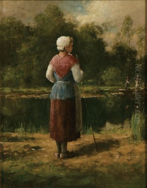 Awaiting The Arrival Oil Painting by Gardner Arnold Reckard