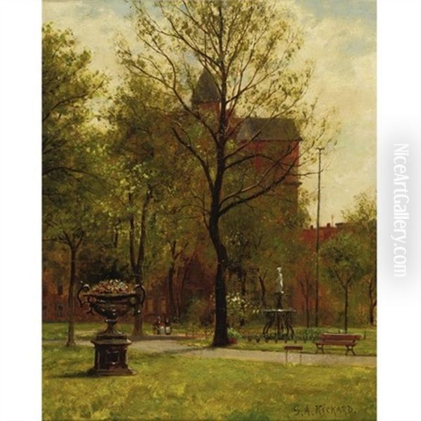 Gramercy Park Oil Painting by Gardner Arnold Reckard