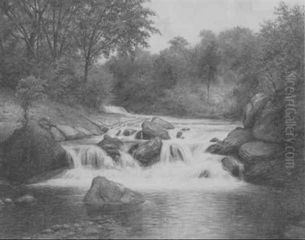 Waterfall Oil Painting by Gardner Arnold Reckard