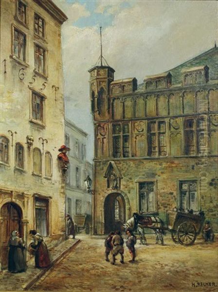 Der Gurzenich In Koln Oil Painting by Heinrich Recker