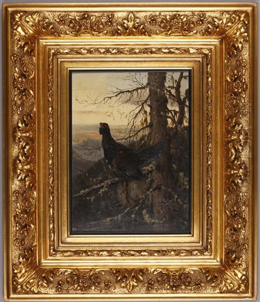 Balzender Auerhahn Oil Painting by Otto Recknagel