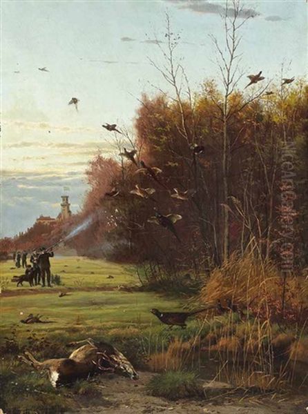 Treibjagd Oil Painting by Otto Recknagel