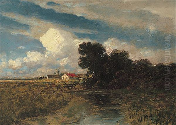 Herbstliche Mooslandschaft Mit Sonnigem Lichteinfall Oil Painting by Franz Reder-Broili