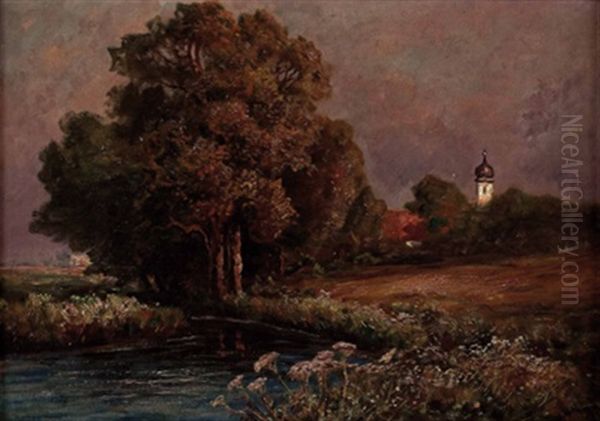 Abendstimmung Oil Painting by Franz Reder-Broili