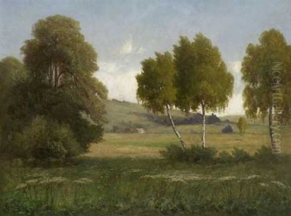 Landschaft Mit Birken Oil Painting by Franz Reder-Broili