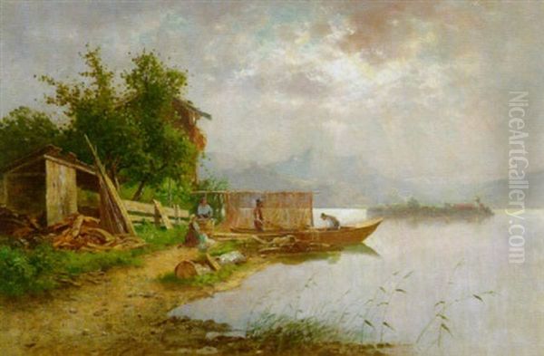 Chiemsee-landschaft Oil Painting by Franz Reder-Broili