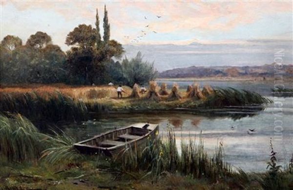 Evening On The Trent Oil Painting by Arthur William Redgate