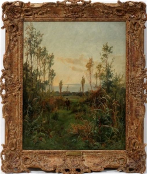 Weston On Trent Oil Painting by Arthur William Redgate