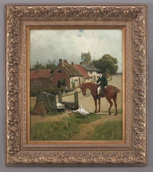 In The Stocks Oil Painting by Arthur William Redgate