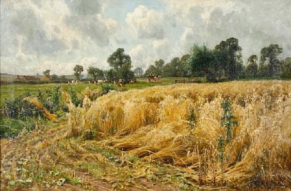 Harvest Time Oil Painting by Arthur William Redgate