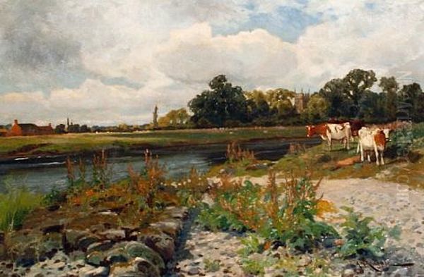 Shardlow On Trent, Derbyshire Oil Painting by Arthur William Redgate