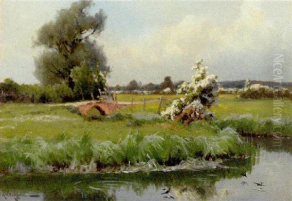 Summertime Oil Painting by Arthur William Redgate