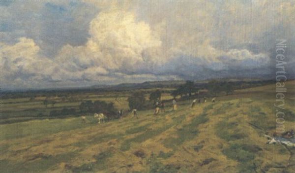 View Near Castle Donington Oil Painting by Arthur William Redgate