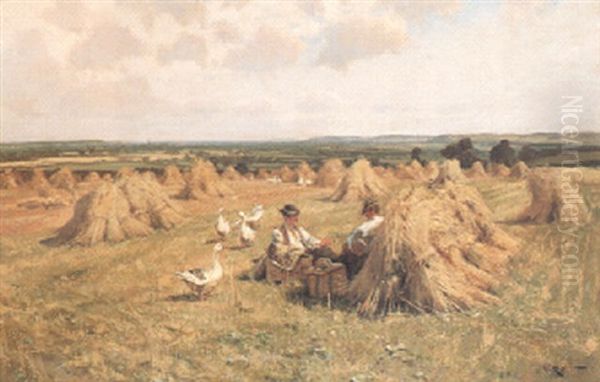 Harvest Time Oil Painting by Arthur William Redgate