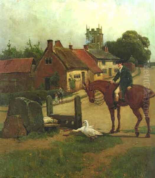 In The Stocks Oil Painting by Arthur William Redgate