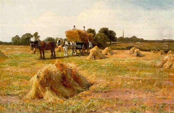 Harvest Oil Painting by Arthur William Redgate