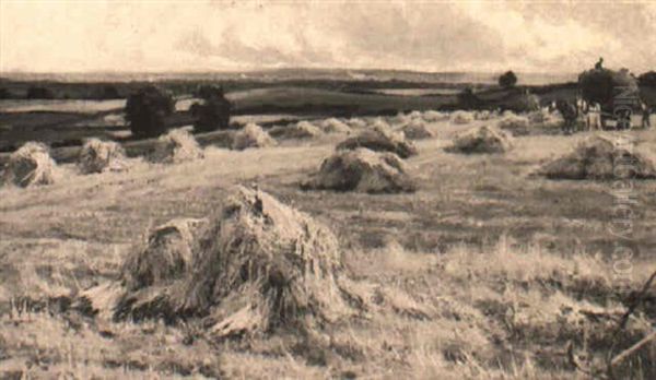 Loading The Hay Oil Painting by Arthur William Redgate