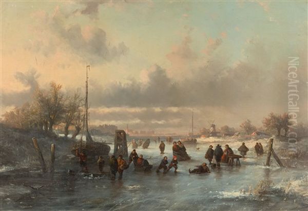 Eisvergnugen Auf Der Schelde by Laurent Herman Redig