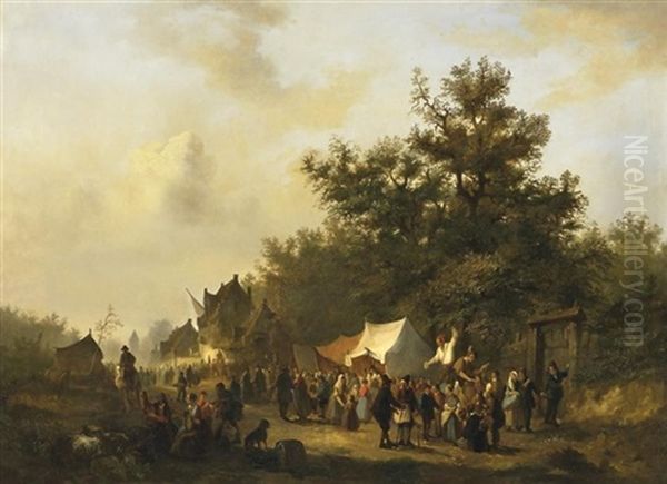 Fest Auf Dem Dorfe Oil Painting by Laurent Herman Redig