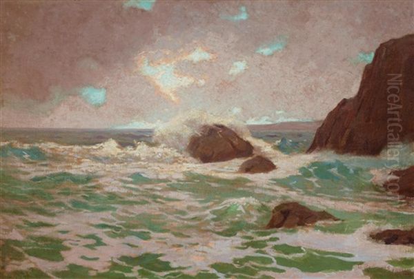 Late Afternoon Surf Oil Painting by Granville S. Redmond