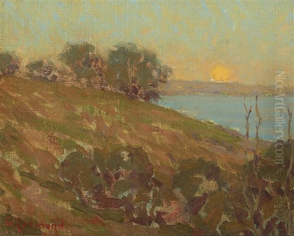 Sunset Oil Painting by Granville S. Redmond