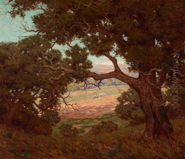 Tilling The Fields Oil Painting by Granville S. Redmond