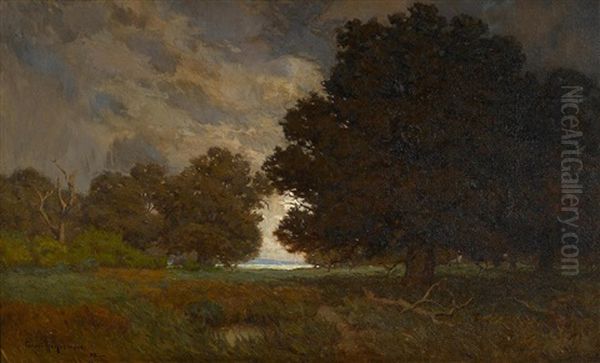 California Oaks Oil Painting by Granville S. Redmond