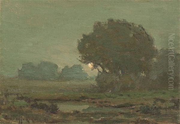 Rising Moon Oil Painting by Granville S. Redmond