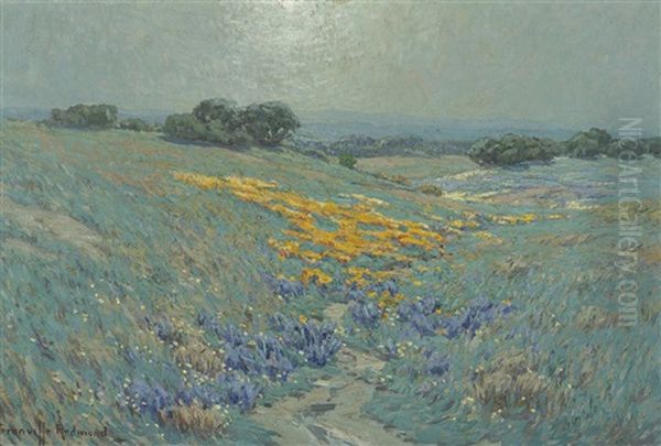 Poppies And Lupine Oil Painting by Granville S. Redmond