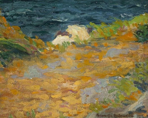 Hillside Landscape Overlooking The Ocean Oil Painting by Granville S. Redmond