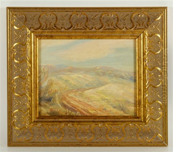 Landscape With Mountain Road Oil Painting by Granville S. Redmond