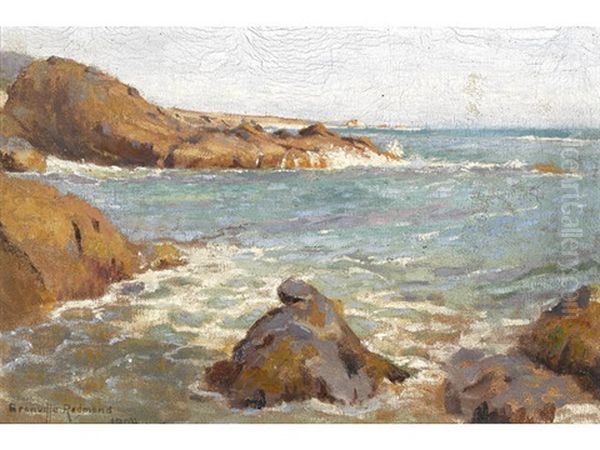 Rocky Coast, Believed To Be Laguna Oil Painting by Granville S. Redmond