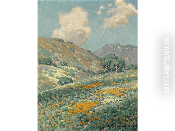 Rolling Hills With Wildflowers Oil Painting by Granville S. Redmond