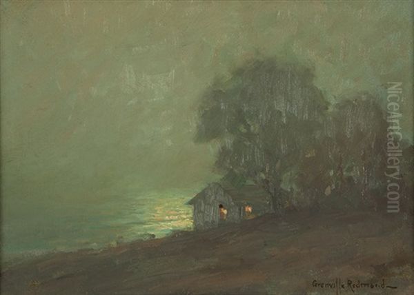 Coastal Cottage In A Misty Evening Oil Painting by Granville S. Redmond