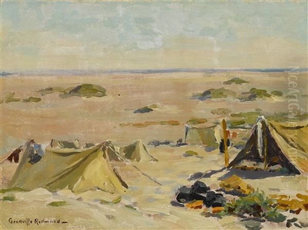 Camping On The Beach Oil Painting by Granville S. Redmond