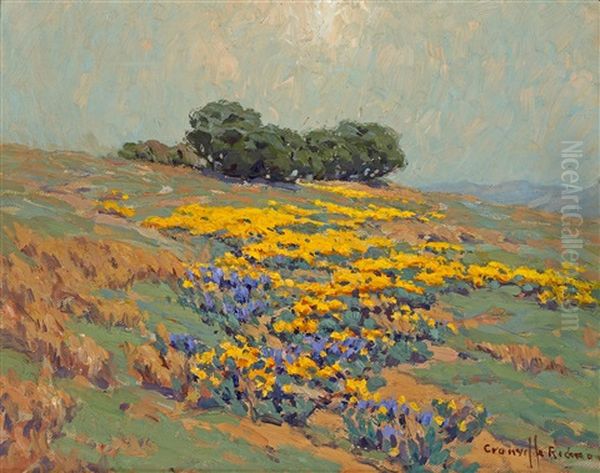 Poppies On A Hillside Oil Painting by Granville S. Redmond